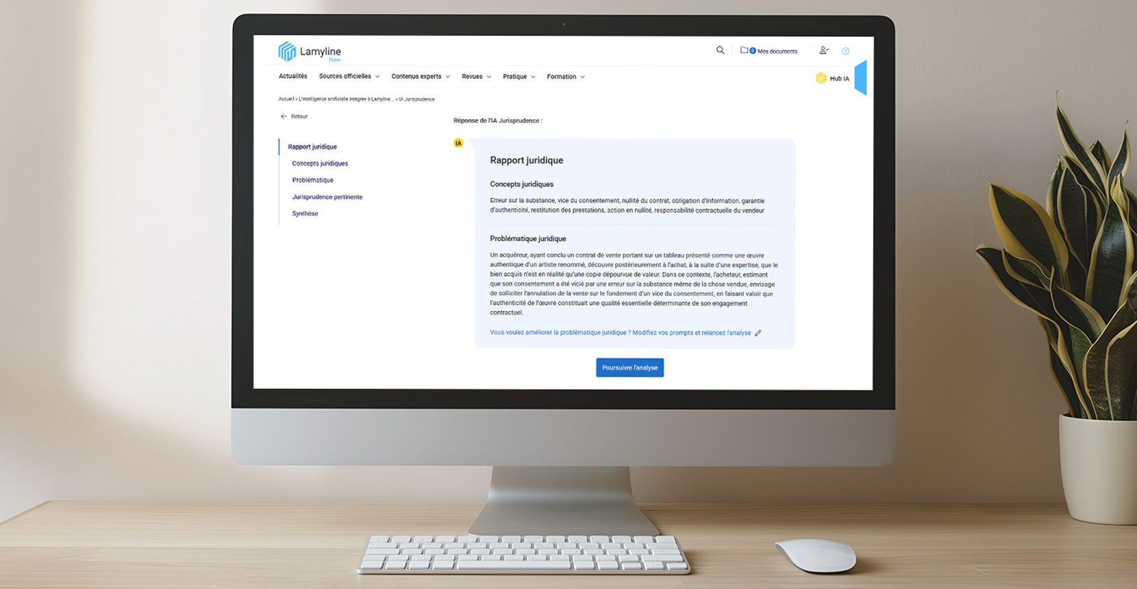 L'IA Jurisprudence génère une analyse juridique structurée