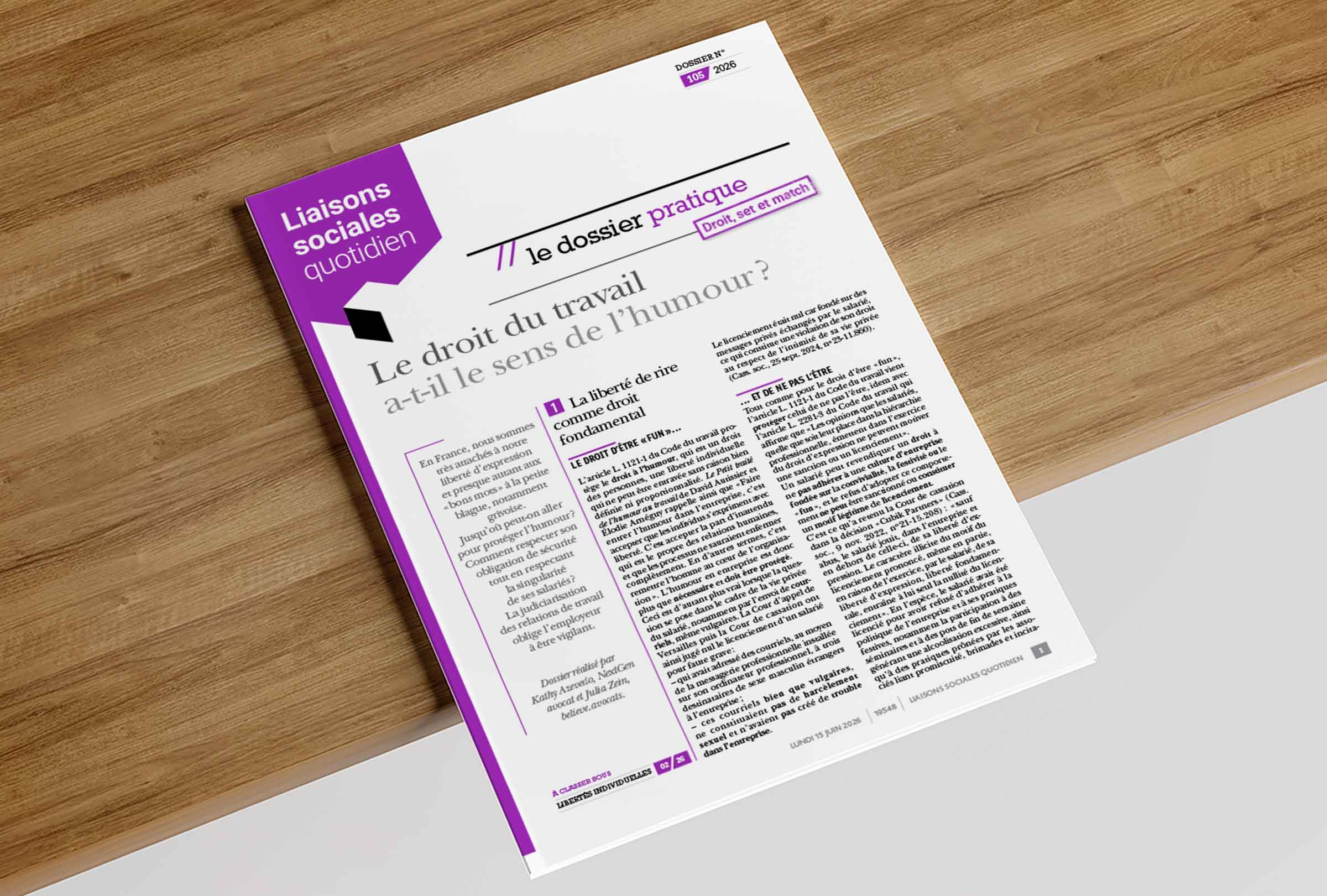 Le droit du travail a-t-il le sens de l'humour ?